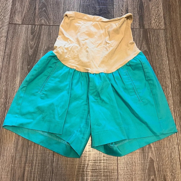 Motherhood Pants - Motherhood Maternity Teal Pull On Shorts Size M